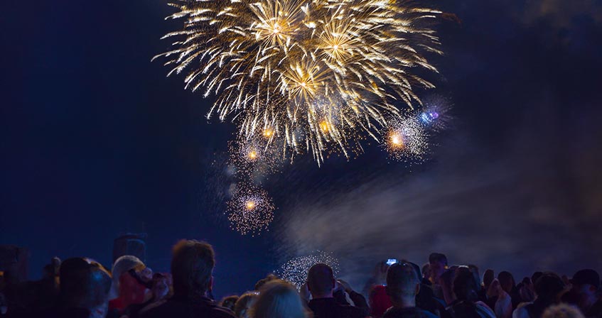 People watching fireworks